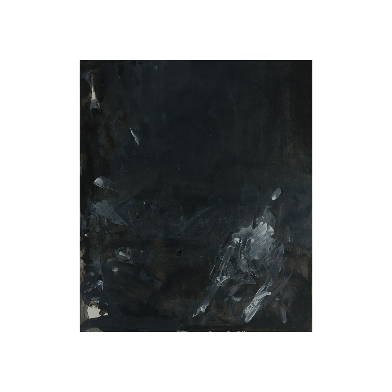 Die schwarzen Hunde 1 . 2005 . Übermalung (Radierung, Tusche, Acryl auf Papier) . 24,5 x 21 cm
